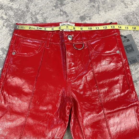 NWT Zadig & Voltaire Peko Skinny Vinyl Trouser Pants Shiny Red Leather Sz 34 - Picture 7 of 16